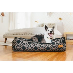 P.L.A.Y. Pet Lifestyle and You Solstice Bolster Dog Bed with Removable Cover, Stormy Night, Small
