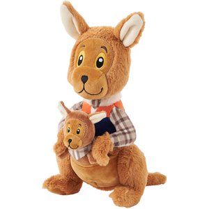 Frisco Fall Kangaroo & Joey Plush Squeaky Dog Toy, 2 count