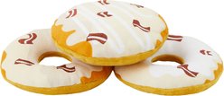 Frisco Fall Maple Bacon Donuts Plush Squeaky Dog Toy, 3 count