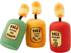 Frisco Fall Candles Plush Squeaky Dog Toy, 4 count