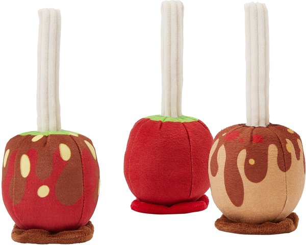 Frisco Fall Candy Apples Plush Squeaky Dog Toy, 3 count, 3 count slide 1 of 4
