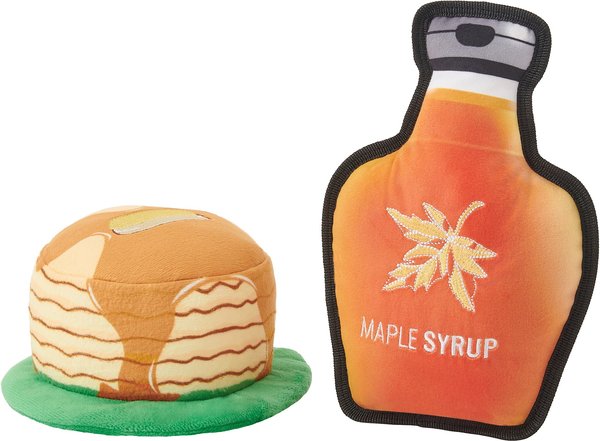 Frisco Fall Pancakes & Maple Syrup Plush Squeaky Dog Toy, 2 count slide 1 of 4