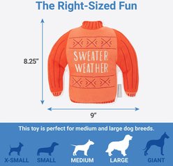 Frisco Fall Sweater Weather Flat Plush Squeaky Dog Toy slide 2 of 3