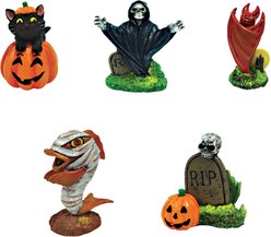 Penn-Plax Mini Spooky Resin Variety Pack Fish Aquarium Ornament, 5 count