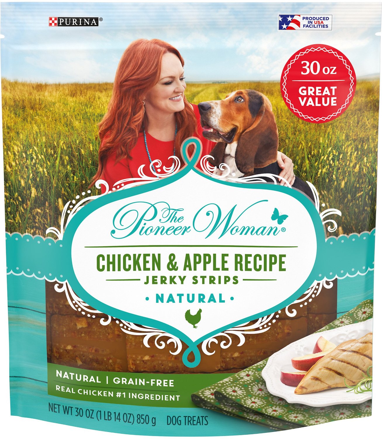 THE PIONEER WOMAN Natural Chicken & Apple Recipe Jerky Strips Grain