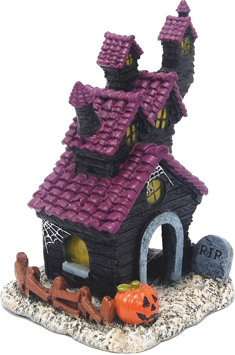 SPORN Haunted House Swim Thru Aquarium Ornament