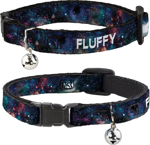 Buckle-Down Personalized Breakaway Cat Collar with Bell, Galaxy Collage slide 1 of 2