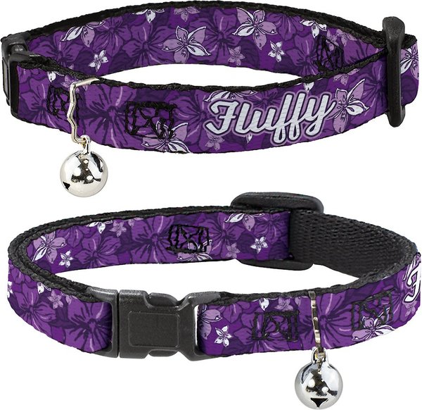 Buckle-Down Personalized Breakaway Cat Collar with Bell, Hibiscus Collage slide 1 of 2