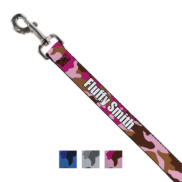 Buckle-Down Personalized Dog Leash, Pink Camo slide 1 of 2