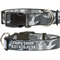 Buckle-Down Polyester Personalized Dog Collar, White Camo, Large