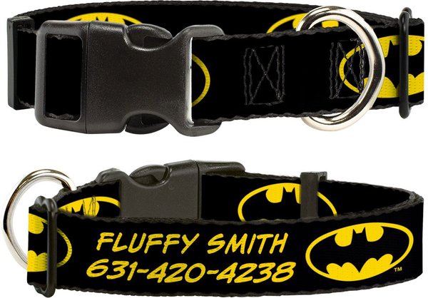 Buckle-Down DC Comics Batman Shield Polyester Personalized Dog Collar, Medium slide 1 of 7
