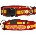 Buckle-Down DC Comics Flash Logo/Stripe Polyester Personalized Dog Collar, Large