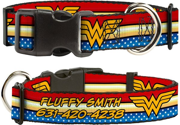 Buckle-Down DC Comics Wonder Woman Polyester Personalized Dog Collar, Small slide 1 of 7