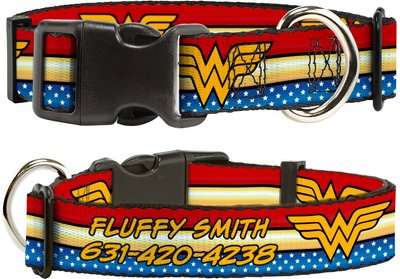 Buckle-Down DC Comics Wonder Woman Polyester Personalized Dog Collar, slide 1 of 1