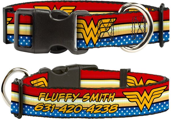 Buckle-Down DC Comics Wonder Woman Polyester Personalized Dog Collar, Large slide 1 of 7