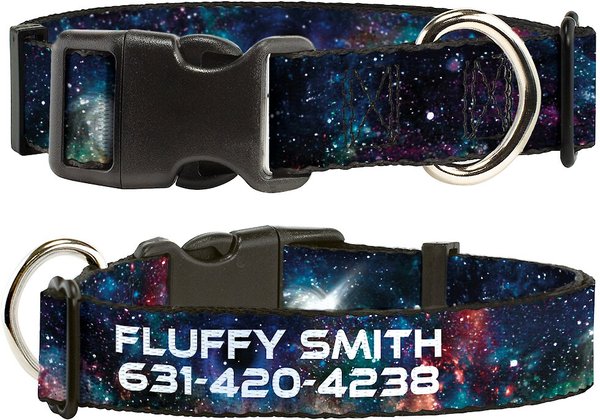 Buckle-Down Polyester Personalized Dog Collar, Galaxy Collage, Small slide 1 of 7