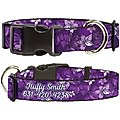 Buckle-Down Polyester Personalized Dog Collar, Hibiscus Collage, Large