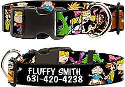 Buckle-Down Nick 90's Polyester Personalized Dog Collar, Small