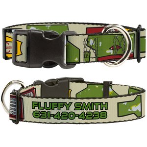 Buckle-Down Star Wars Boba Fett Polyester Personalized Dog Collar, Large