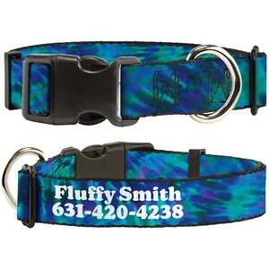 Buckle-Down Polyester Personalized Dog Collar, Tie Dye, Medium