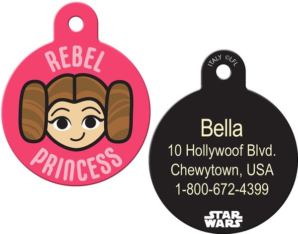 Quick-Tag Star Wars Rebel Princess Leia Circle Personalized Dog & Cat ID Tag slide 1 of 4