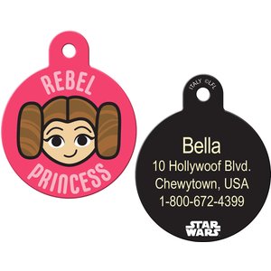 Quick-Tag Star Wars Rebel Princess Leia Circle Personalized Dog & Cat ID Tag