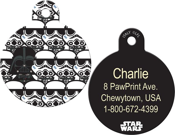 Quick-Tag Star Wars Darth Vader Stormtrooper Circle Personalized Dog & Cat ID Tag slide 1 of 4