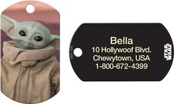 Quick-Tag Star Wars The Mandalorian's The Child Baby Yoda Military Personalized Dog & Cat ID Tag, Multi
