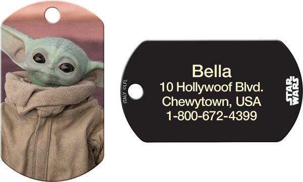 Quick-Tag Star Wars The Mandalorian's The Child Baby Yoda Military Personalized Dog & Cat ID Tag, Multi slide 1 of 4