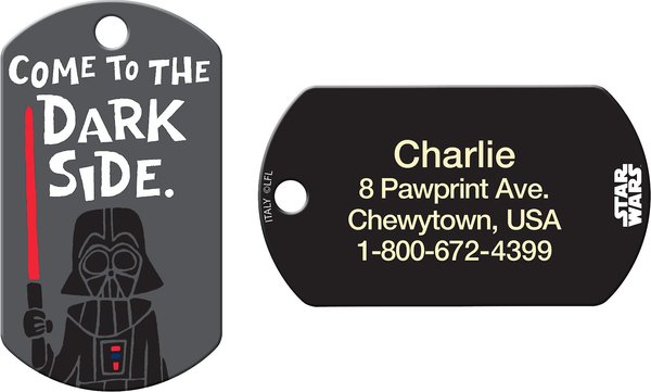 Quick-Tag Star Wars Darth Vader Dark Side Military Personalized Dog & Cat ID Tag slide 1 of 4
