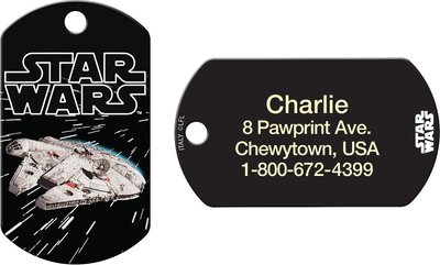 Quick-Tag Star Wars Millenium Falcon Military Personalized Dog & Cat ID Tag, slide 1 of 1