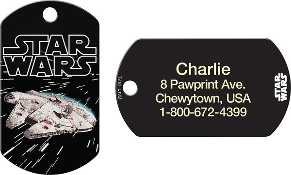 Quick-Tag Star Wars Millenium Falcon Military Personalized Dog & Cat ID Tag slide 1 of 4
