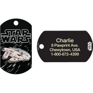 Quick-Tag Star Wars Millenium Falcon Military Personalized Dog & Cat ID Tag