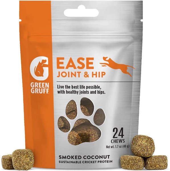 Green Gruff Ease Hip & Joint Support Coconut Flavor Soft Chew Dog Supplement, 24 count slide 1 of 9