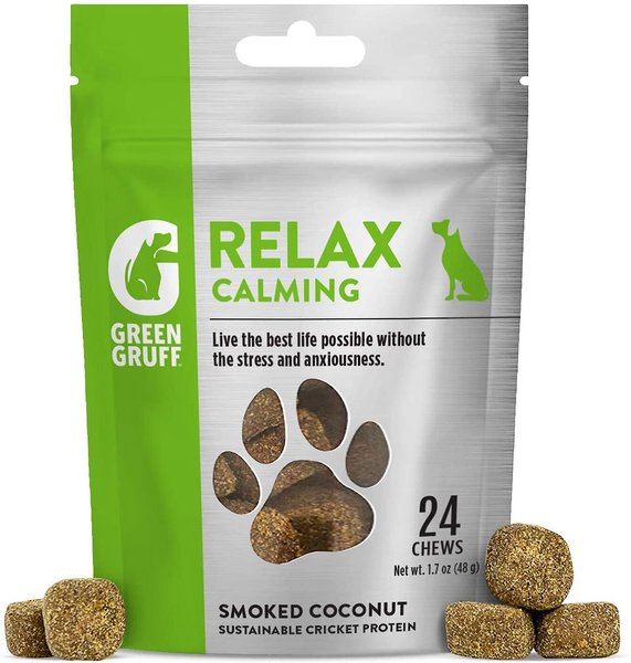 Green Gruff Relax Calming Smoked Coconut Flavor Soft Chew Dog Supplement, 24 count slide 1 of 9