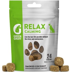 Green Gruff Relax Calming Smoked Coconut Flavor Soft Chew Dog Supplement, 24 count