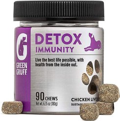 Green Gruff Detox Immunity Support Chicken Liver Flavor Soft Chew Dog Supplement, 90 count
