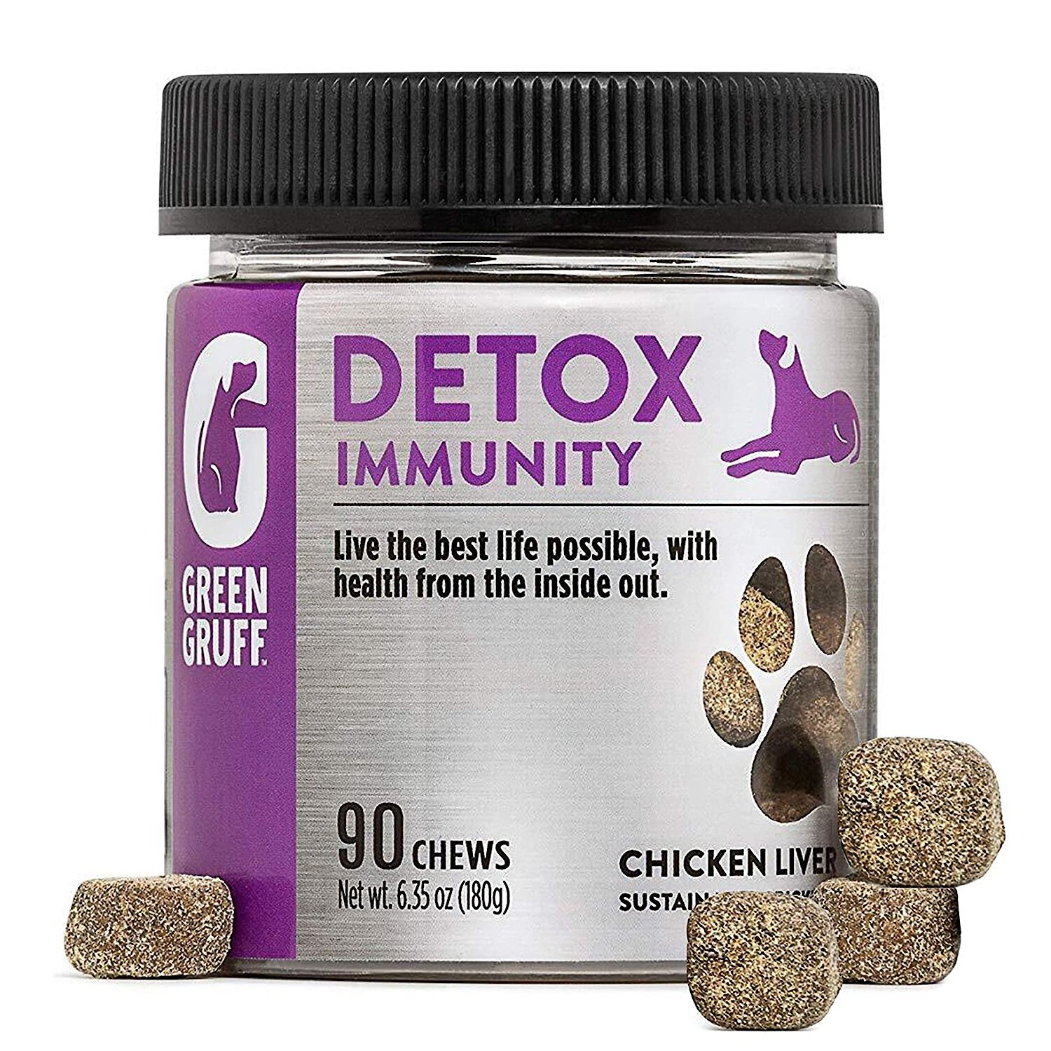 Green Gruff Detox Immunity Support Chicken Liver Flavor Soft Chew Dog Supplement