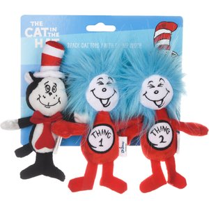 Dr. Seuss The Cat In The Hat The Cat, Thing 1 & Thing 2 Cat Toy, 3 count
