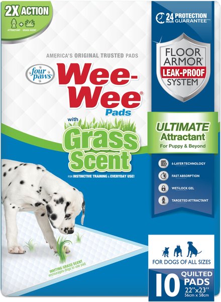 Four Paws Wee-Wee Grass Scented Puppy Pads, 10 count slide 1 of 9