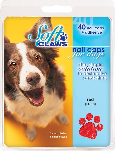 Soft Claws Dog Nail Caps, 40 count, Red, X-Large slide 1 of 3