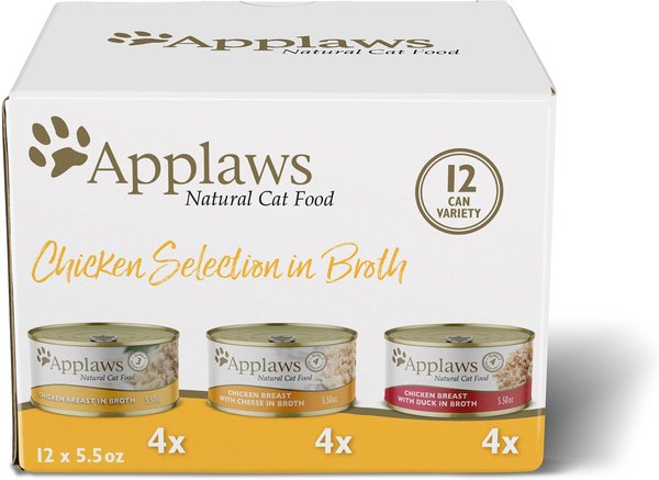 APPLAWS Chicken Selection in Broth Variety Pack Wet Cat Food 5.5