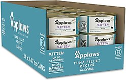 Applaws Tuna Fillet in Broth Wet Kitten Food, 2.47-oz can, case of 24
