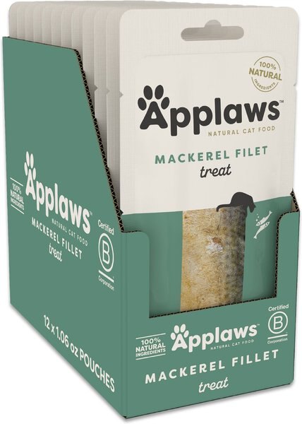 Applaws Loin Mackerel Filet Grain-Free Cat Treats, 1.06-oz loin, case of 12 slide 1 of 7