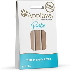 Applaws Purée Tuna Grain-Free Lickable Cat Treats, 0.25-oz pouch, case of 8, 10 count
