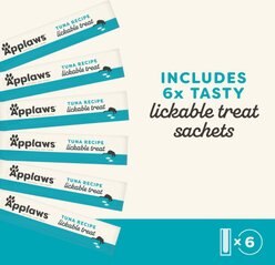 Applaws Purée Tuna Grain-Free Lickable Cat Treats, 8 count, 0.25oz pouch, case of 10 slide 2 of 7
