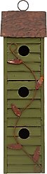 Glitzhome Distressed Solid Wood Birdhouse, Green