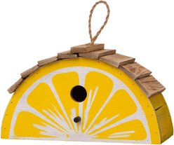 Glitzhome Wood Lemon Garden Birdhouse, Yellow