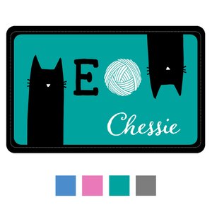 Bungalow Flooring Meow Personalized Floor Mat, 22 x 36, Green