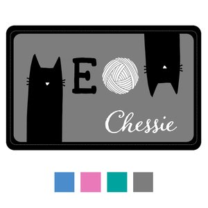 Bungalow Flooring Meow Personalized Floor Mat, 22 x 36, Gray